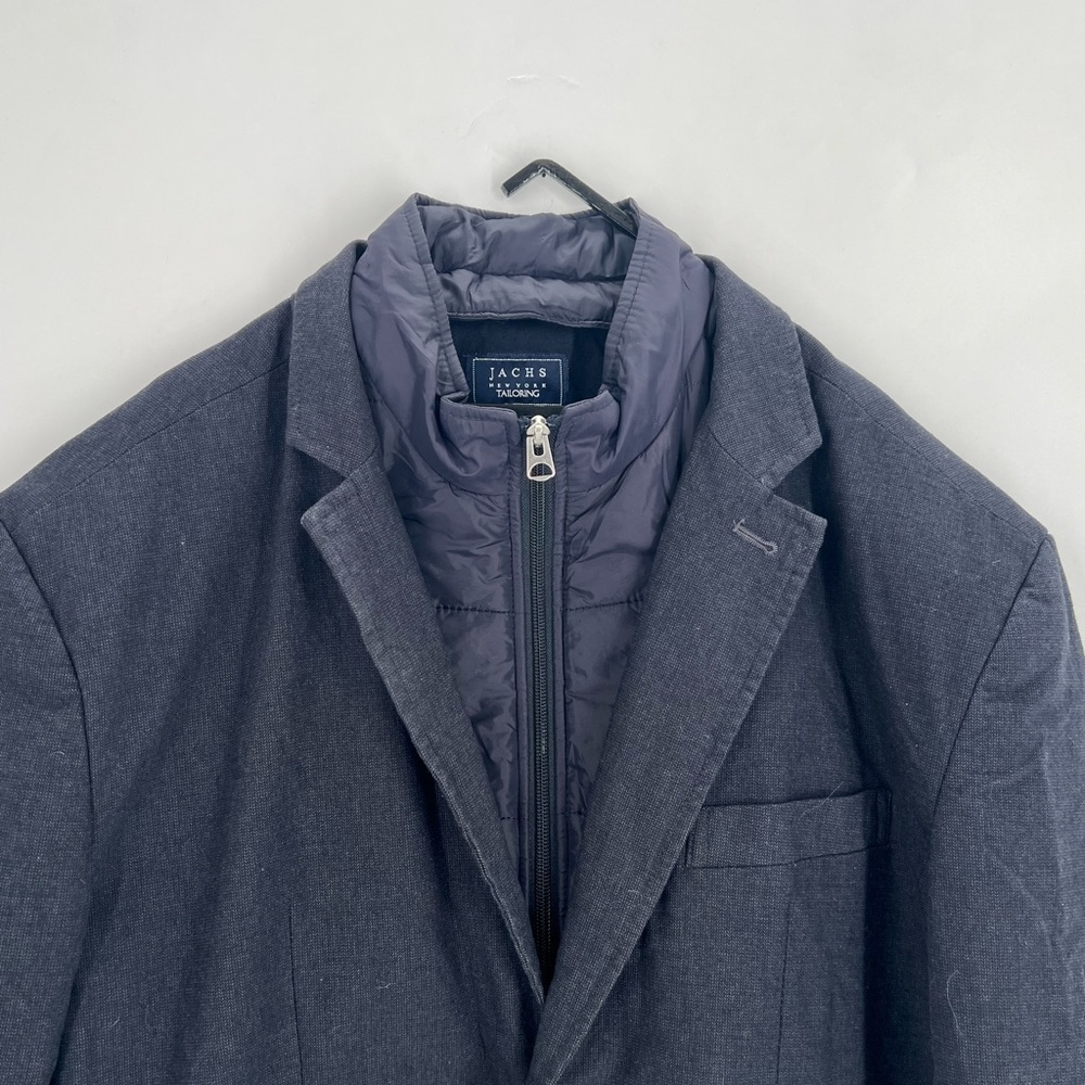 Jachs New York Tailoring Layered Removable Bib Solid Down Blazer Sport Navy Coat